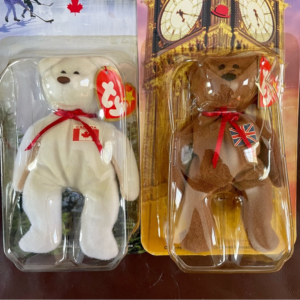 2 Collectible TY Beanie Babies Bears from McDonald's (Maple & Britannia) NIB
